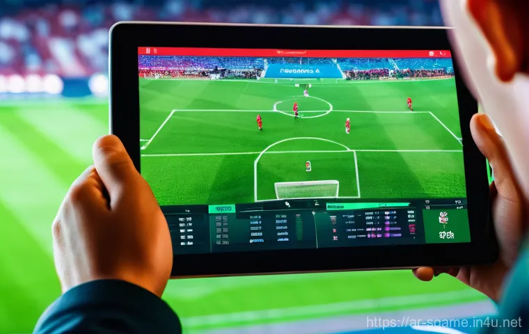 FIFA FUT 모드 아이템 거래법 - **Prompt:** A dynamic, futuristic digital trading screen displaying an array of virtual football pla...