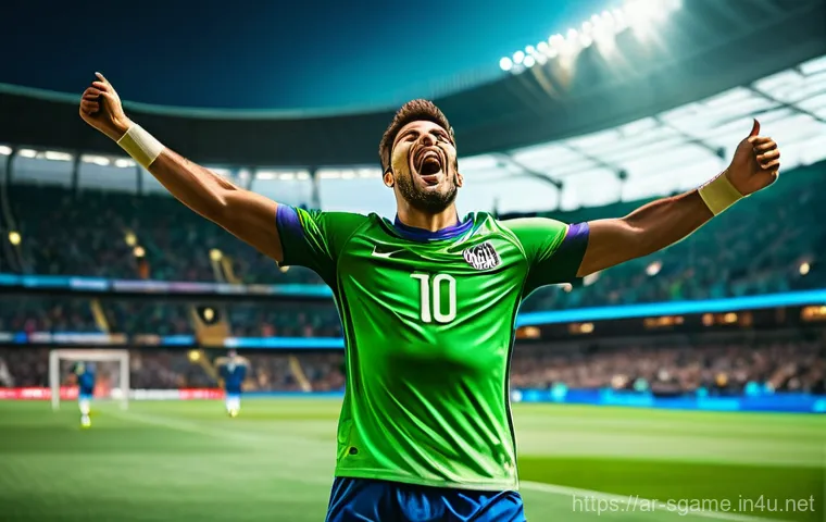 스포츠게임 플레이스테이션 추천 - **Prompt: The Thrill of Victory in a Football Stadium** A highly detailed, realistic image of a ...