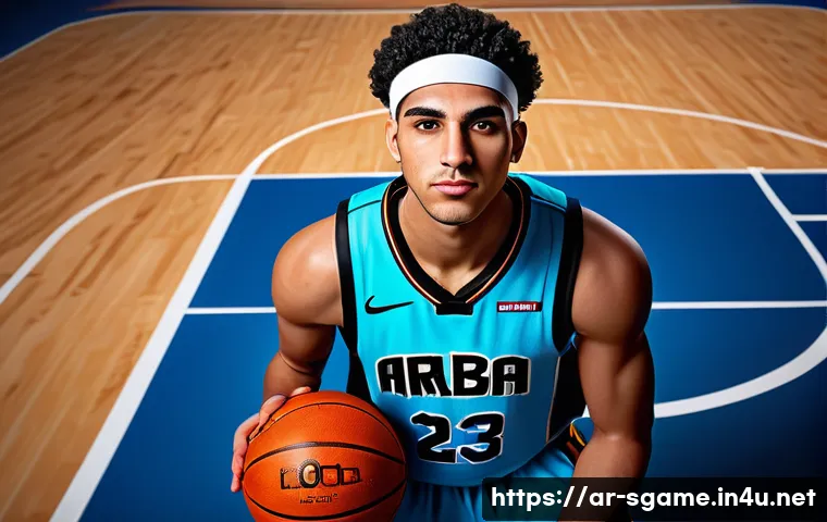 NBA 2K 커스터마이징 팁 - A realistic 3D digital portrait of an Arab male basketball player in his 20s with a medium brown ski...