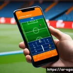 Home 22 스포츠게임 UI UX 분석 - A sleek and modern sports game user interface displayed on a high-resolution smartphone screen, feat...