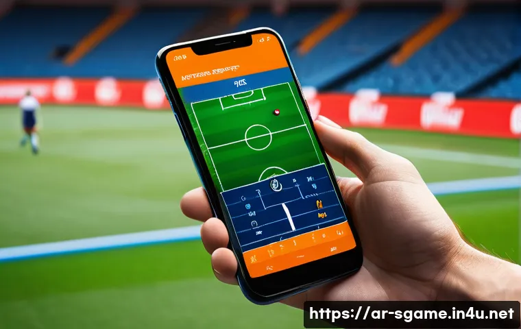 스포츠게임 UI UX 분석 - A sleek and modern sports game user interface displayed on a high-resolution smartphone screen, feat...